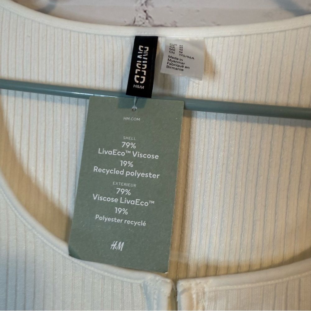 H&M Cream Ribbed Crop Top - Picture 6 of 6